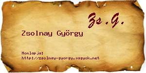 Zsolnay György névjegykártya
